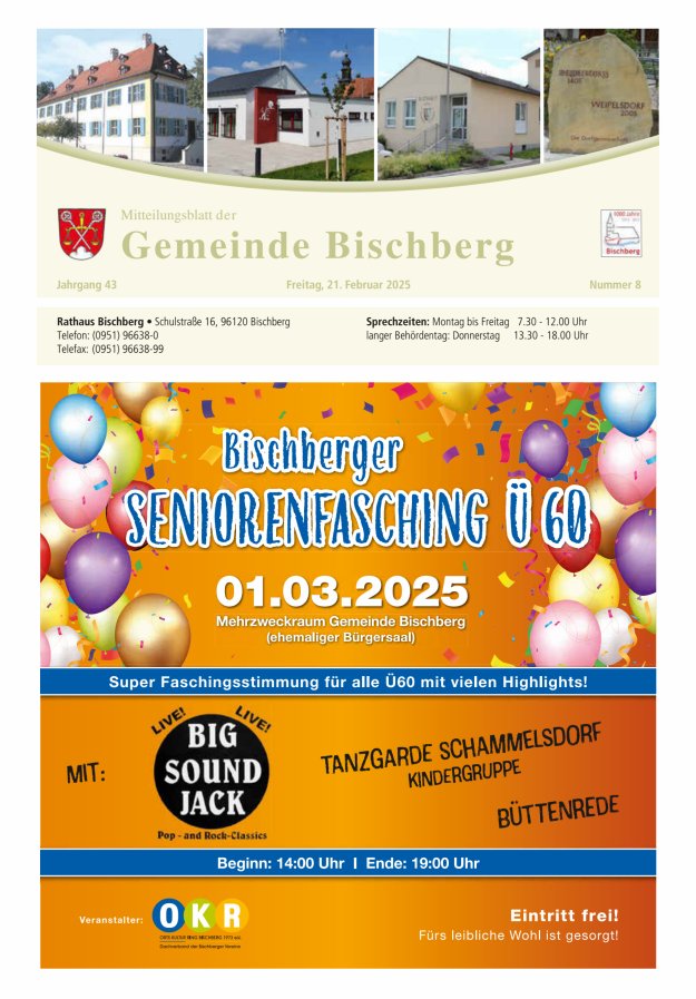 Mitteilungsblatt der Gemeinde Bischberg Titelblatt 08/2025