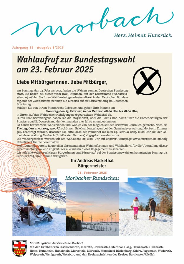 Morbacher Rundschau Titelblatt 08/2025