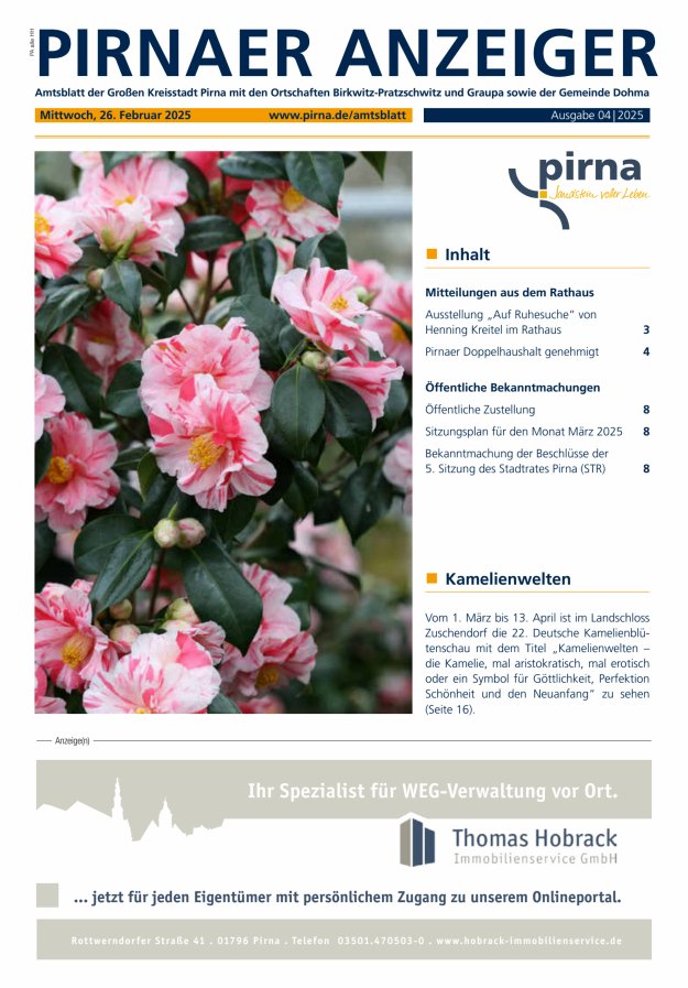 Pirnaer Anzeiger Titelblatt 04/2025