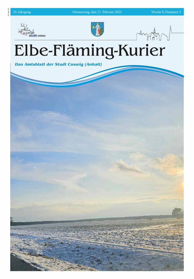 Elbe-Fläming-Kurier Das Amtsblatt der Stadt Coswig (Anhalt) Titelblatt 05/2025
