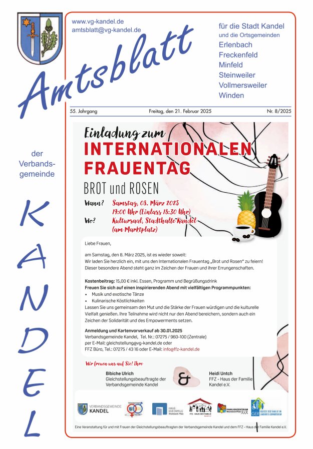 Amtsblatt VG Kandel Titelblatt 08/2025