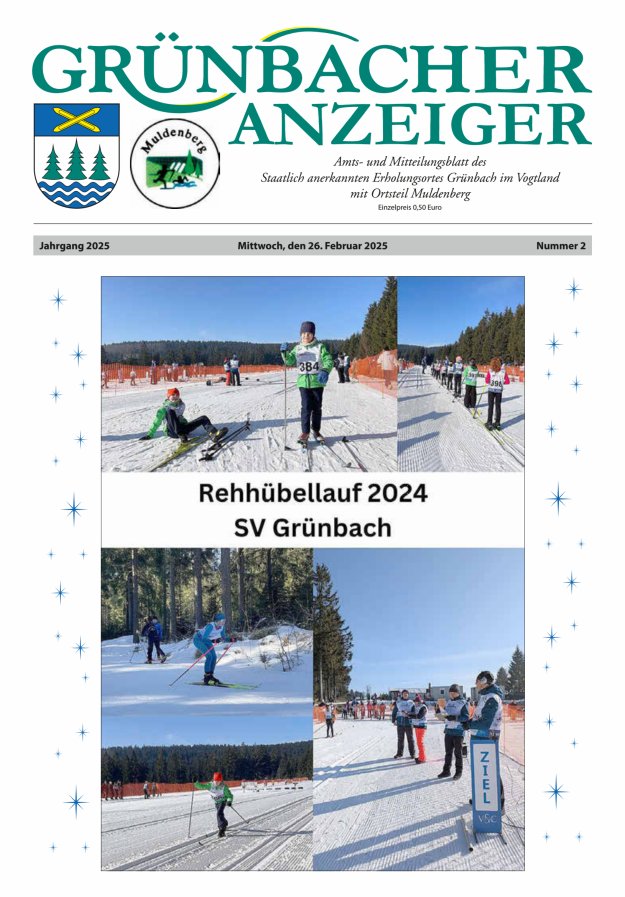 Grünbacher Anzeiger - Amts- und Mitteilungsblatt Titelblatt 02/2025