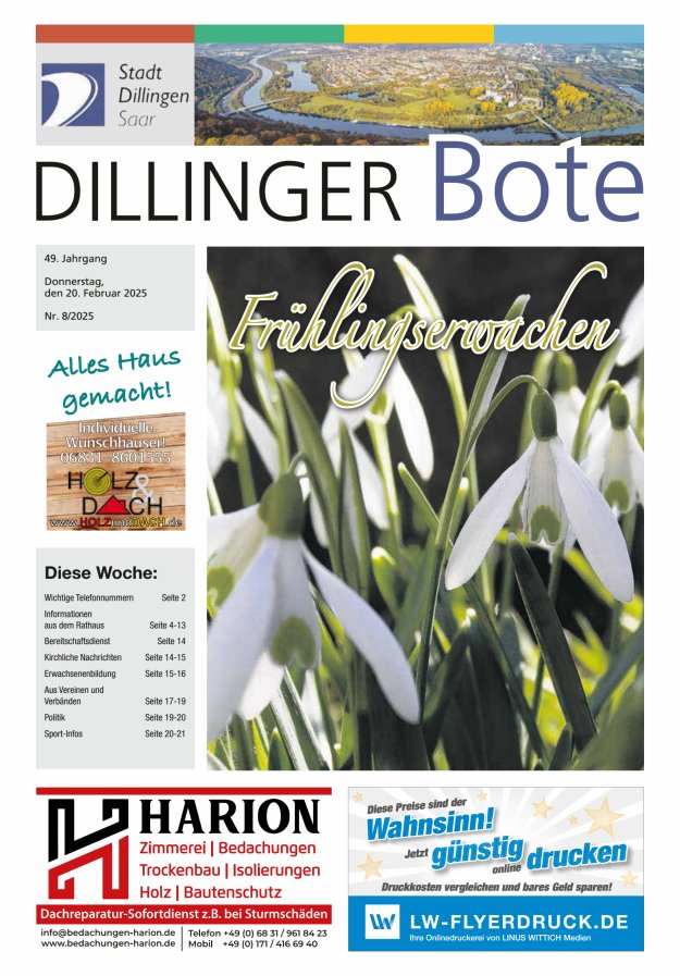 Dillinger Bote Titelblatt 08/2025
