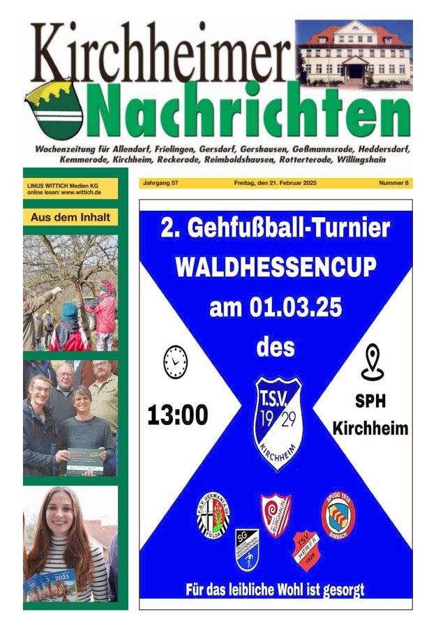 Kirchheimer Nachrichten Titelblatt 08/2025
