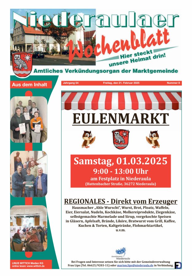 Niederaulaer Wochenblatt Titelblatt 08/2025