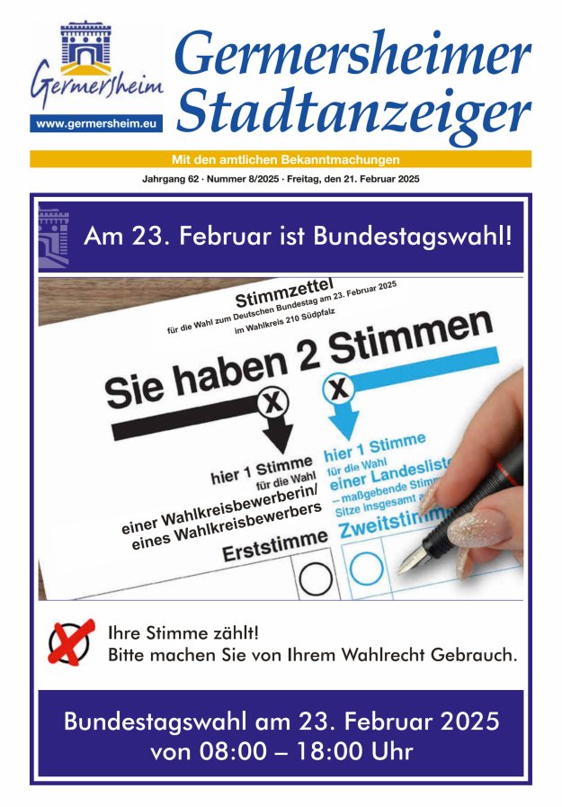 Germersheimer Stadtanzeiger Titelblatt 08/2025