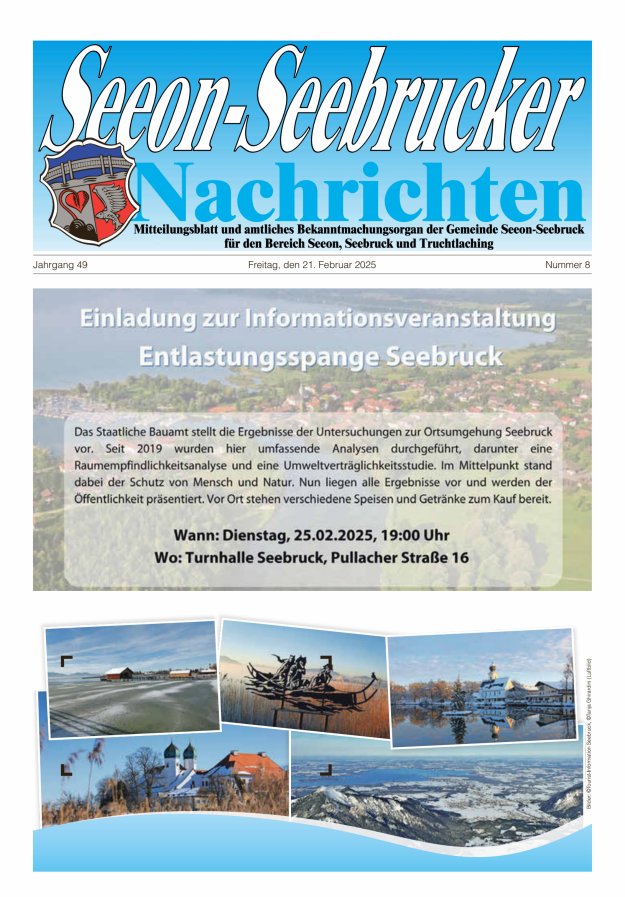 Seeon-Seebrucker Nachrichten Titelblatt 08/2025