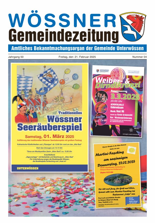Wössner Gemeindezeitung Amtliches Bekanntmachungsorgan der Gemeinde Unterwössen Titelblatt 04/2025
