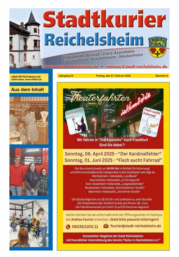 Stadtkurier Reichelsheim Titelblatt 08/2025