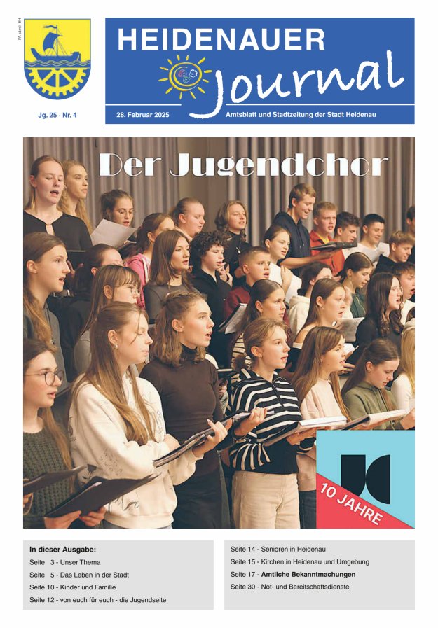 Heidenauer Journal - Amtsblatt und Stadtzeitung der Stadt Heidenau Titelblatt 04/2025