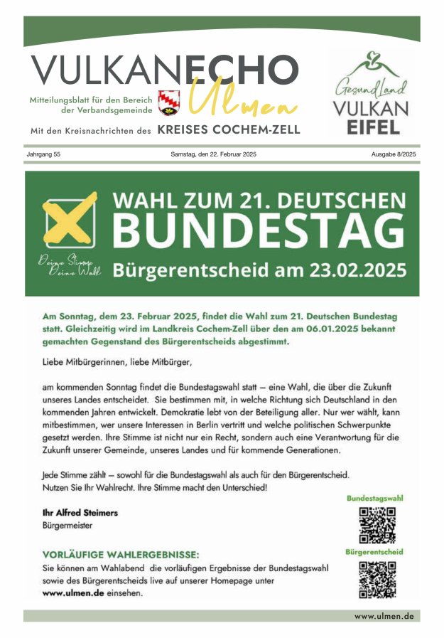 Vulkan Echo VG Ulmen Titelblatt 08/2025