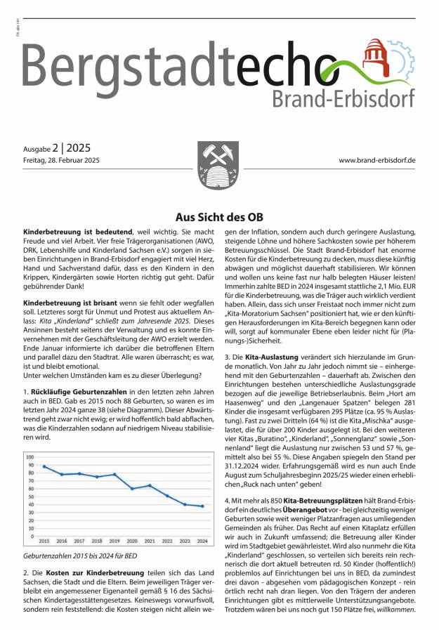 Bergstadtecho Brand-Erbisdorf Titelblatt 02/2025