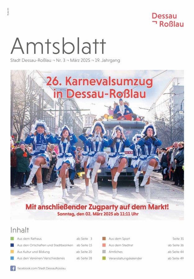 Amtsblatt Stadt Dessau-Roßlau Titelblatt 03/2025