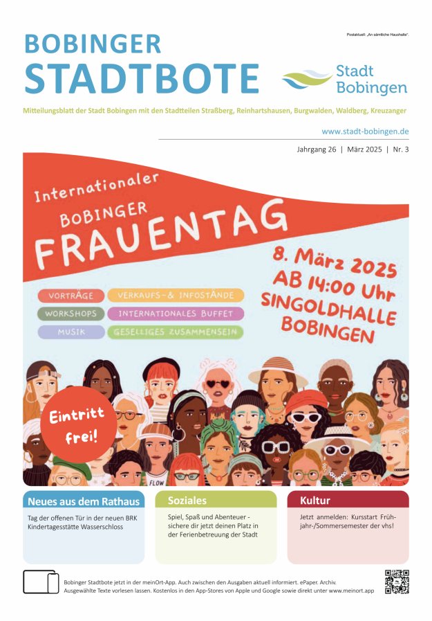Bobinger Stadtbote Titelblatt 01/2025