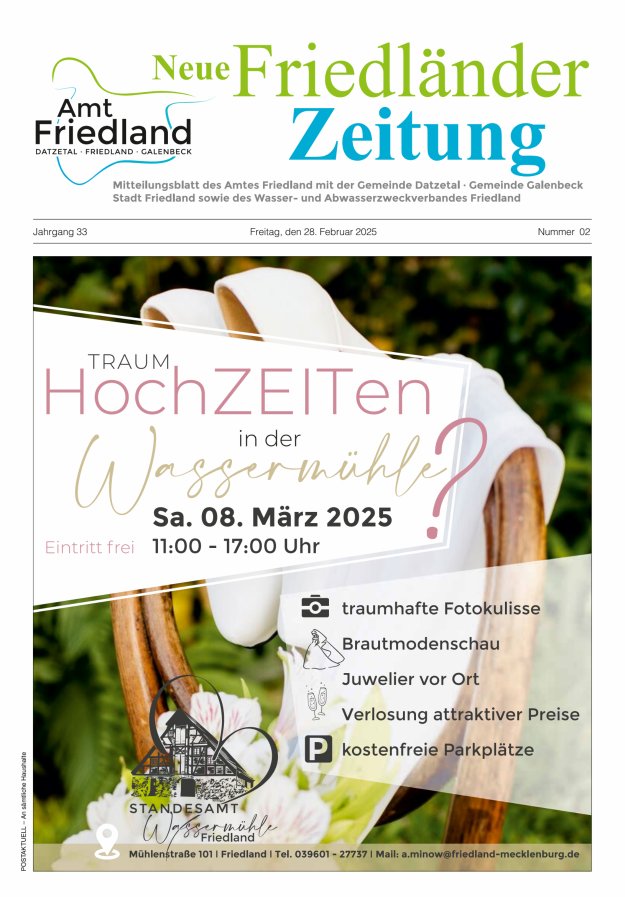 Neue Friedländer Zeitung Titelblatt 02/2025