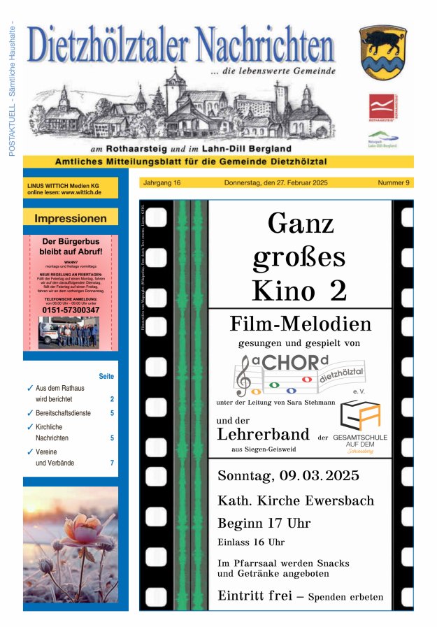 Dietzhölztaler Nachrichten Titelblatt 09/2025