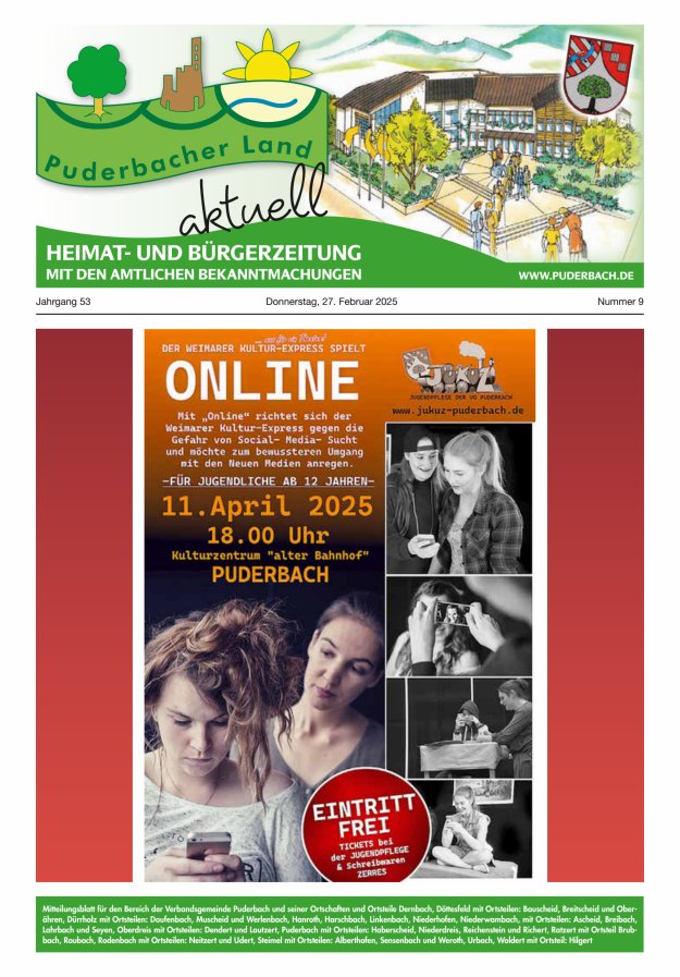 Puderbacher Land aktuell Titelblatt 09/2025