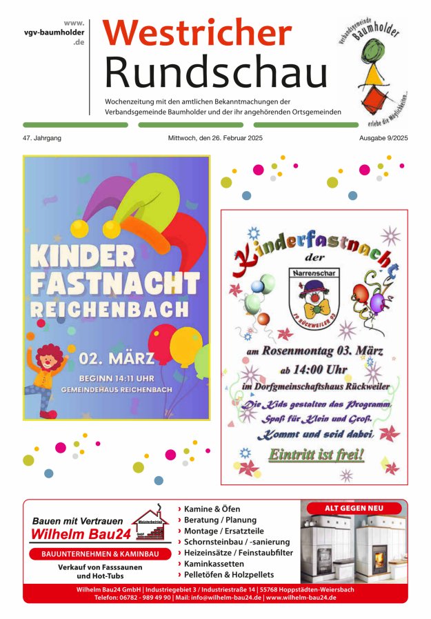 Westricher Rundschau VG Baumholder Titelblatt 09/2025