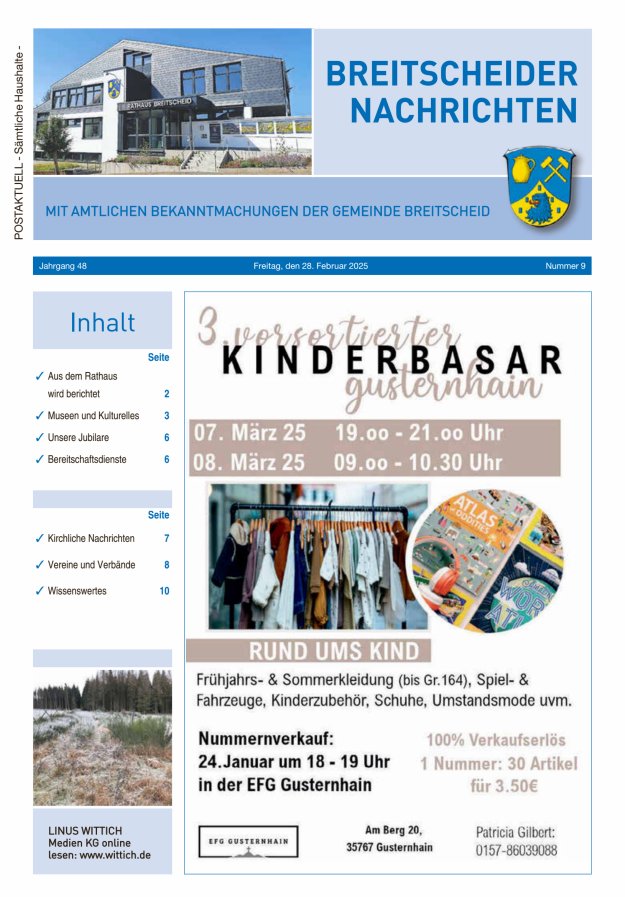 Breitscheider Nachrichten Titelblatt 09/2025