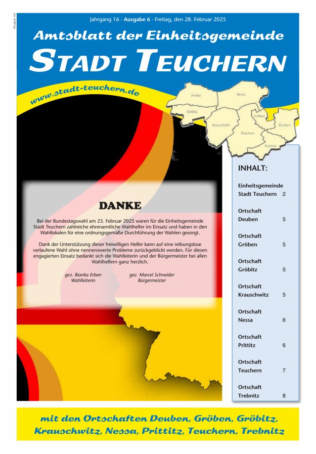 Amtsblatt der Einheitsgemeinde Stadt Teuchern Titelblatt 06/2025