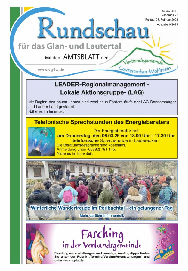 Rundschau für das Glan- und Lautertal Titelblatt 09/2025
