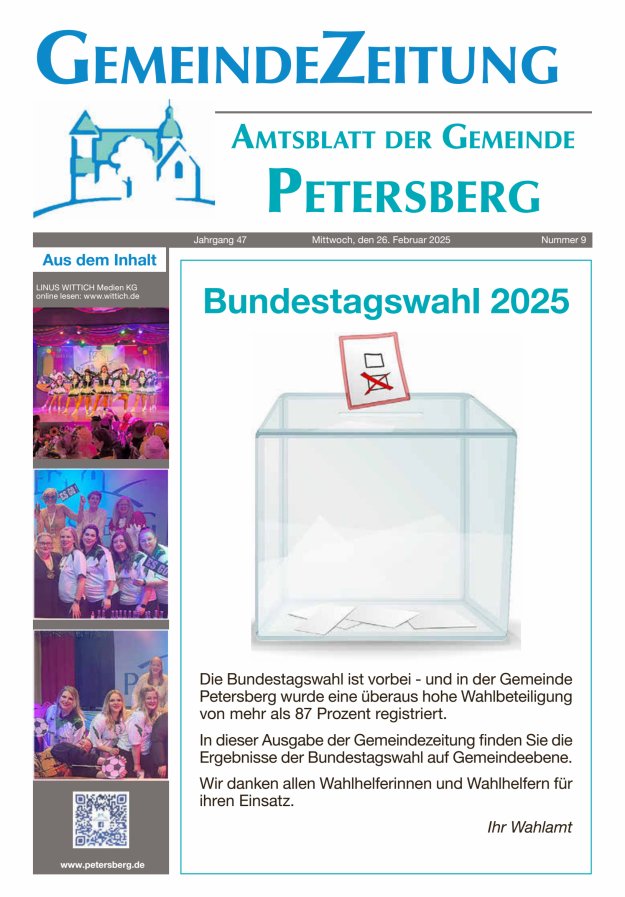 Amtsblatt Blickpunkt Petersberg Titelblatt 09/2025