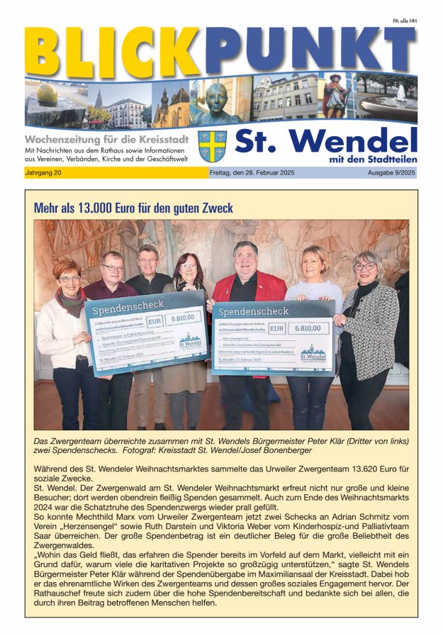 Blickpunkt St Wendel Titelblatt 09/2025