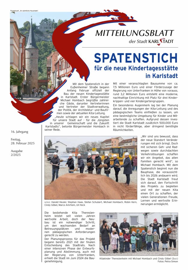 Mitteilungsblatt Karlstadt Titelblatt 02/2025