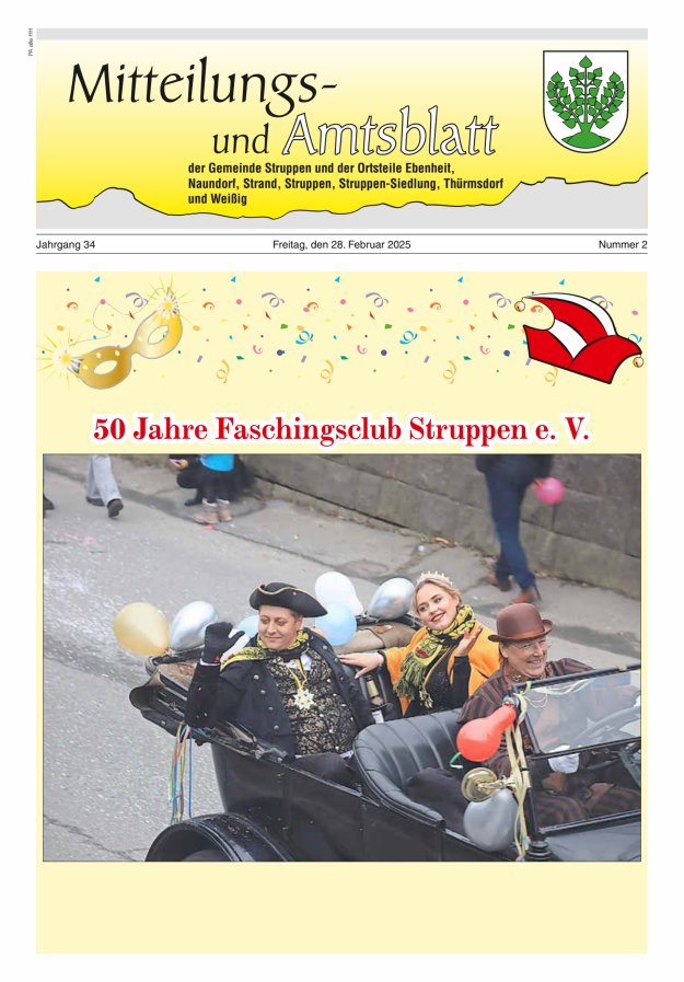 Mitteilungs- und Amtsblatt der Gemeinde Struppen und der Ortsteile Titelblatt 02/2025