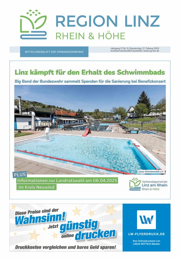 Unsere Verbandsgemeinde Linz am Rhein Titelblatt 09/2025