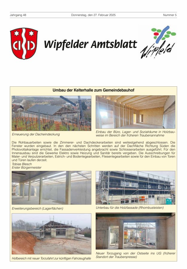 Wipfelder Amtsblatt Titelblatt 05/2025
