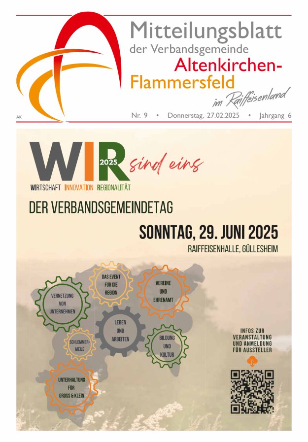 Mitteilungsblatt Verbandsgemeinde Altenkirchen-Flammersfeld Titelblatt 09/2025