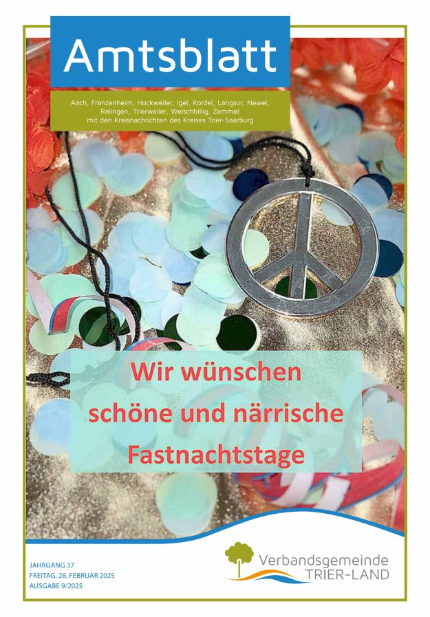 Amtsblatt VG Trier-Land Titelblatt 09/2025