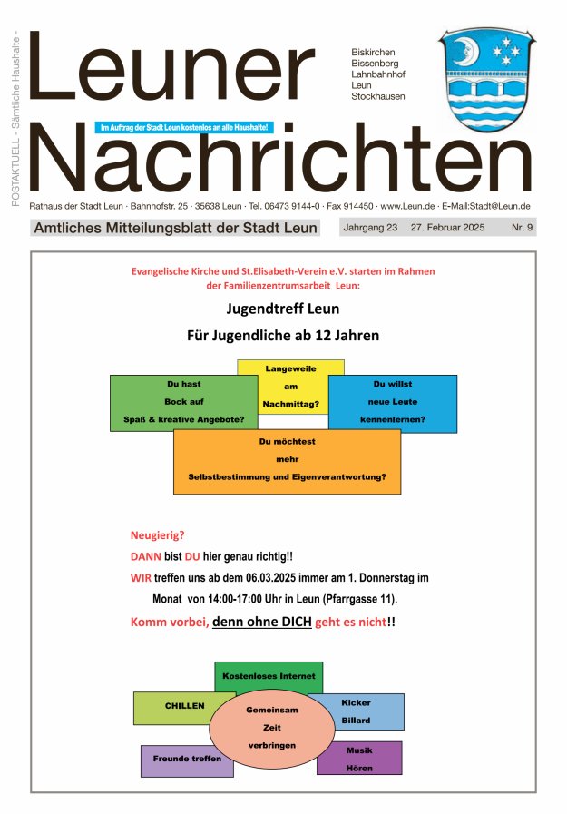 Leuner Nachrichten Titelblatt 09/2025
