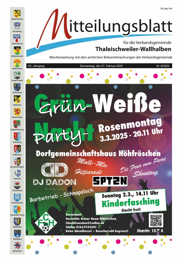 Mitteilungsblatt VG Thaleischweiler-Wallhalben Titelblatt 09/2025