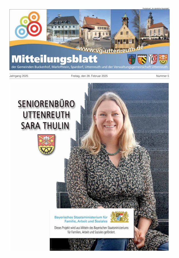 Mitteilungsblatt der Verwaltungsgemeinschaft Uttenreuth Titelblatt 05/2025