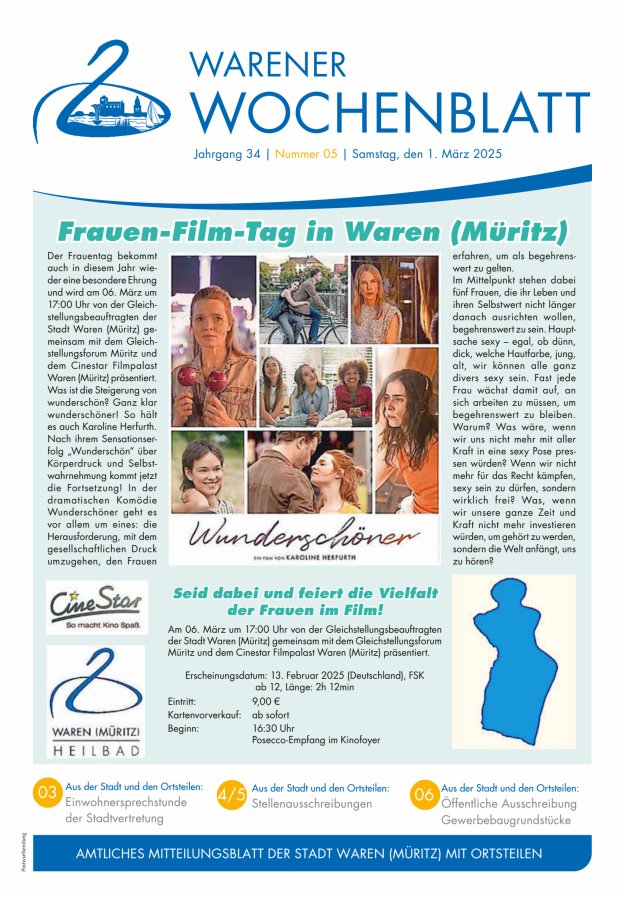 Warener Wochenblatt Titelblatt 05/2025