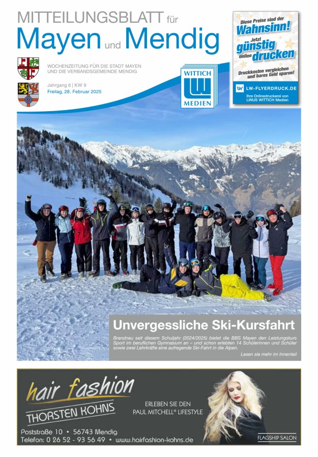 Mitteilungsblatt für Mayen und Mendig Titelblatt 09/2025