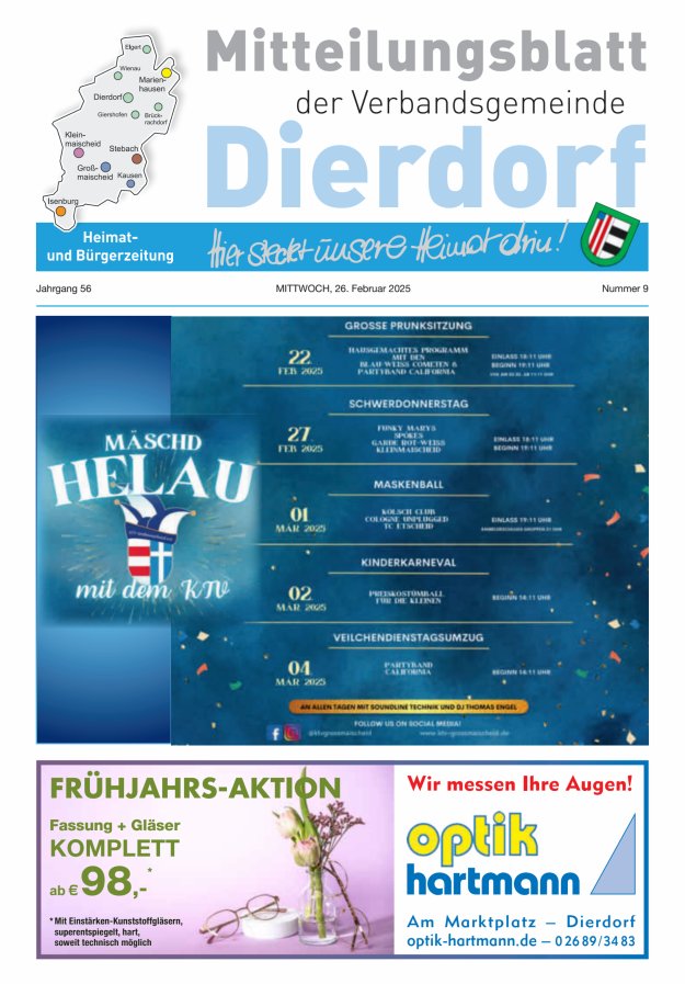 Mitteilungsblatt der Verbandsgemeinde Dierdorf Titelblatt 09/2025