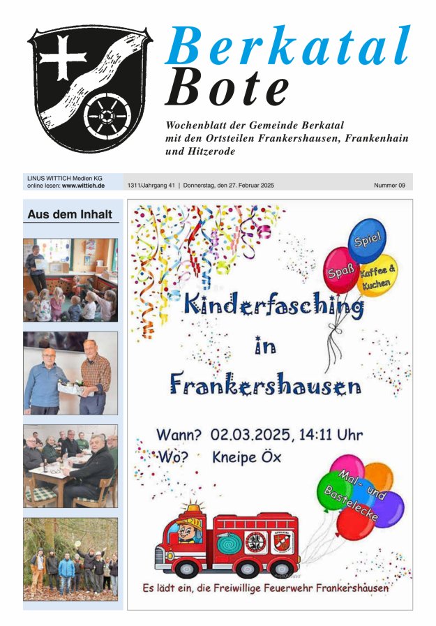 Berkatal Bote Titelblatt 09/2025