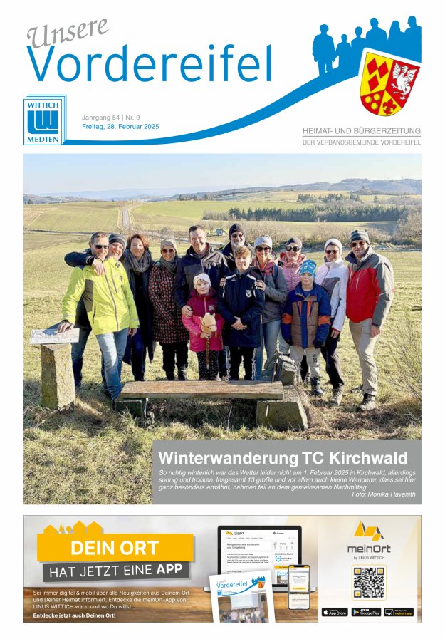 Mitteilungsblatt Vordereifel - Heimat- u Bürgerzeitung der VG Vordereifel Titelblatt 09/2025