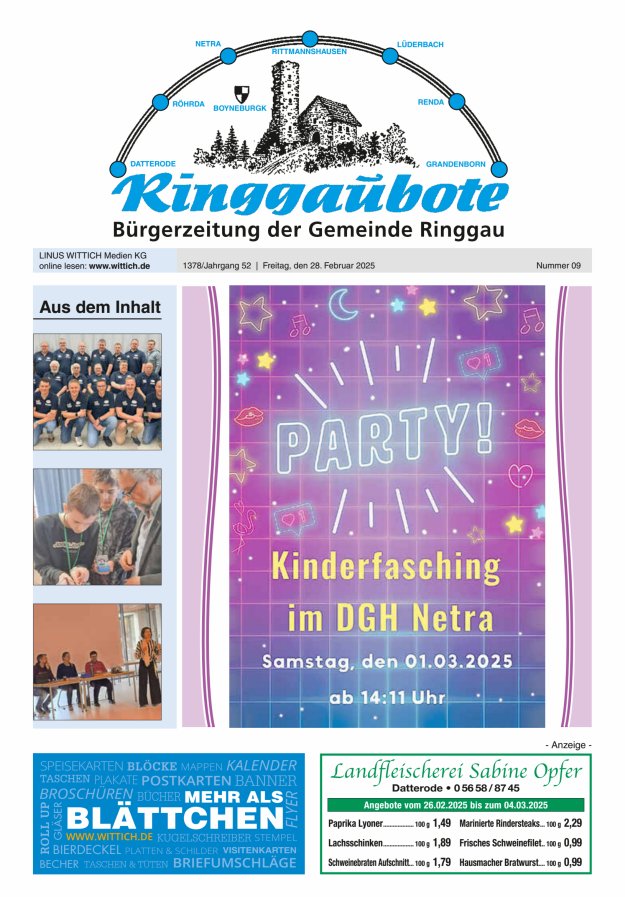 Ringgaubote Titelblatt 09/2025