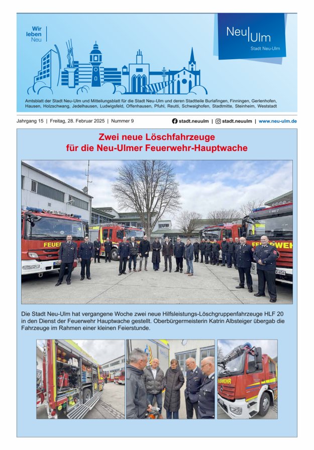 Amtsblatt der Stadt Neu-Ulm und Mitteilungsblatt für die Stadt Neu-Ulm Titelblatt 09/2025