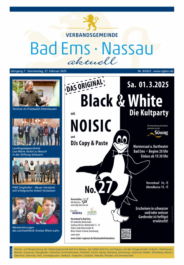 Bad Ems-Nassau aktuell Ausgabe Bad Ems Titelblatt 09/2025