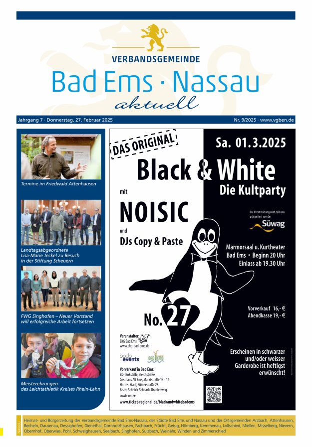 Bad Ems-Nassau aktuell Ausgabe Nassau Titelblatt 09/2025