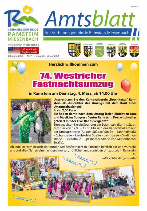 Amtsblatt VG Ramstein-Miesenbach Titelblatt 09/2025