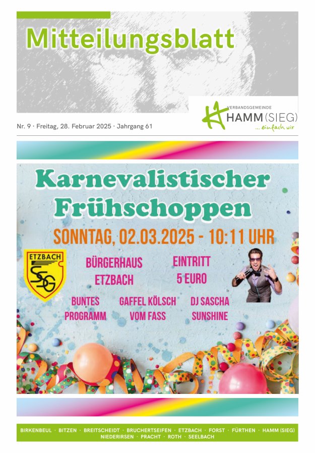 Mitteilungsblatt Hamm (Sieg) Titelblatt 09/2025