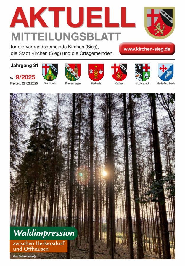 Aktuell - Mitteilungsblatt für die VG Kirchen (Sieg) Titelblatt 09/2025