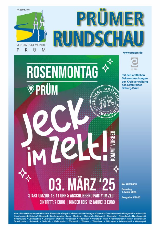 Prümer Rundschau Titelblatt 09/2025