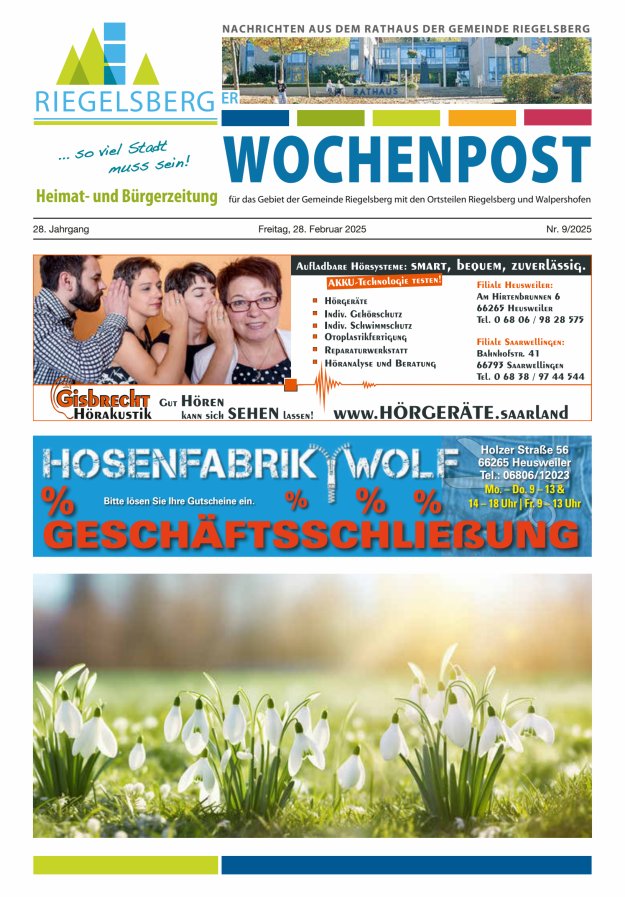 Riegelsberger Wochenpost Titelblatt 09/2025